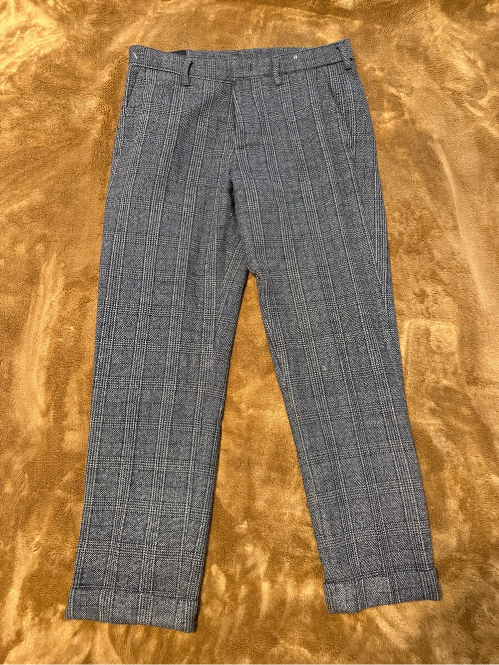 Cotton Emporium Gray Plaid Men's Dress Pants